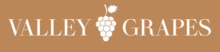 Logo mit Name und Weinrebe braun auf weiß - südafrikanische Weine | valleygrapes
