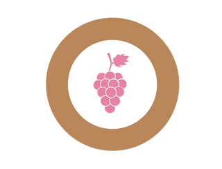 logo rund in braun-rosa-weiss für wein aus tulbagh in suedafrika | valleygrapes